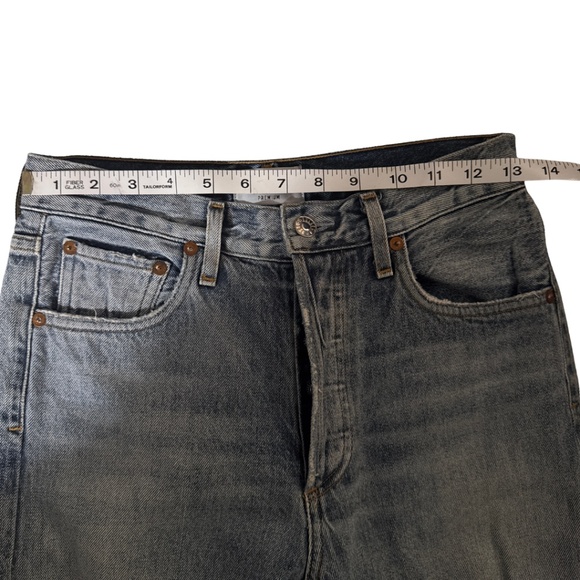 AGOLDE Distressed Straight Leg Jeans Blue Size 24 - Picture 8 of 14